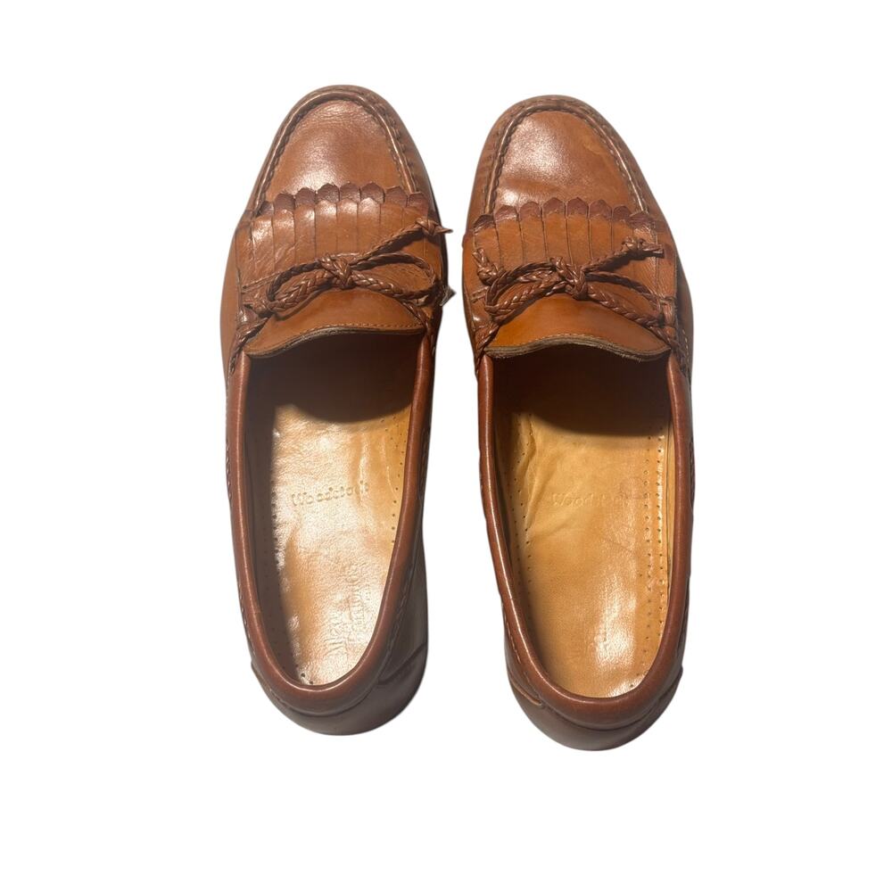 Allen Edmonds Woodstock Loafers Mens 10D Brown Leather Kiltie Tassel Detail - Picture 3 of 14